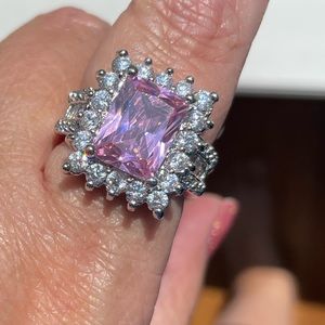 NWT sterling silver size 8 pink ring